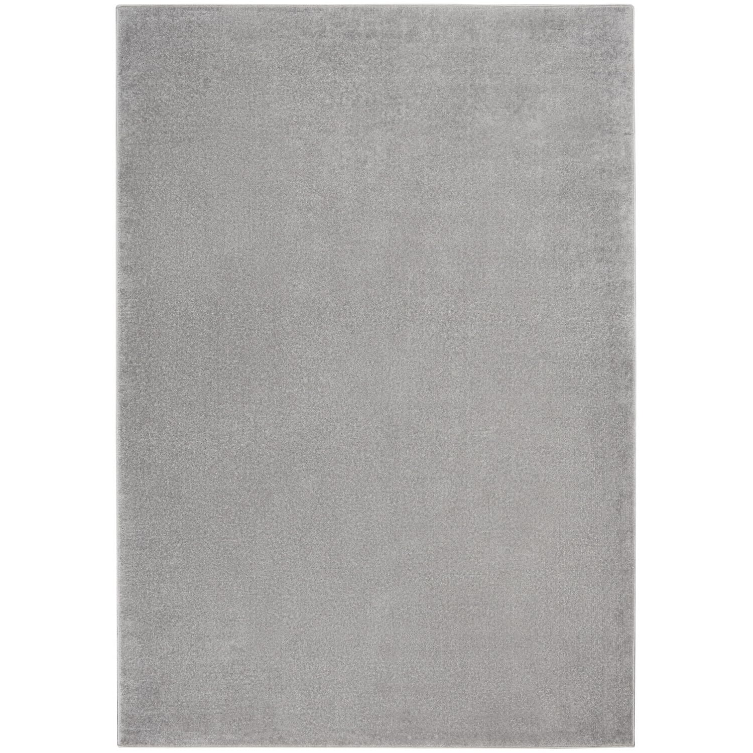 Nourison Essentials Indoor/Outdoor Silver Grey 5 x 7 Area Rug, Easy Cleaning, Non Shedding, Bed Room, Living Room, Dining Room