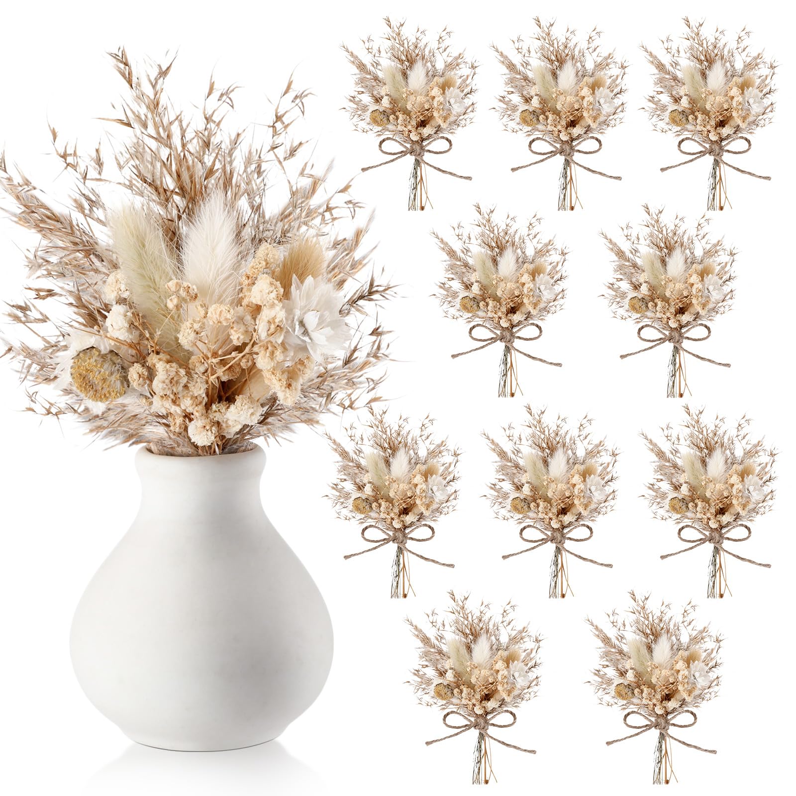 Nuanchu 12 Pcs Mini Dried Flower Bouquet 6 Natural Small Dried Flower with Stem for Birthday DIY Crafts Scrapbook Vase Boho Part