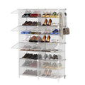 AWTATOS Shoe Rack, 8 Tier Shoe Storage Cabinet with Door, 32 Pair Shoe Organizer Shelves for Closet Hallway Bedroom Entryway, Tr