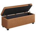 VASAGLE EKHO Collection - Storage Ottoman Bench, Entryway Bedroom Bench, 25 Gallons, Synthetic Leather with Stitching, Mid-Centu