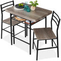 Best Choice Products 3-Piece Modern Dining Set, Space Saving Dinette for Kitchen, Dining Room, Small Space w/Steel Frame, Built-