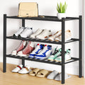 Smiry Shoe Rack, 3 Tier Bamboo Shoe Organizer, Stackable Free Standing Wooden Shoe Storage Shelf for Closet, Entryway, Front Doo