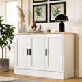 Anystyle 43.3   W White 3 Door Buffet Cabinet, Coffee Bar Cabinet with Adjustable Shelf, Kitchen Buffet Sideboard for Living Roo
