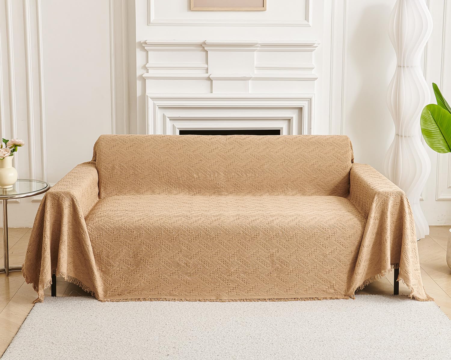 AIVIA Couch Cover Sheet Blanket, Slipcover for 3-4 Cushion High Backed Backrest Sofa, Extra Large Furniture Decor L Shape U-Shap