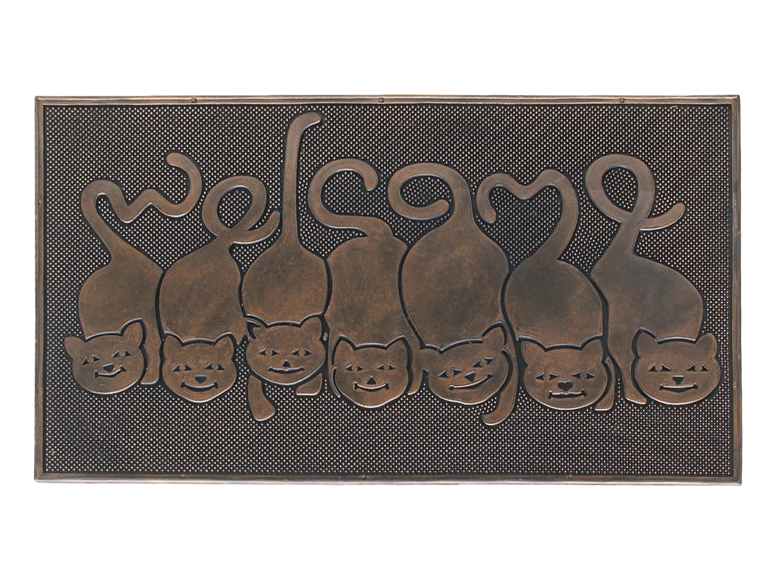 A1HC Cat Tail Welcome Rubber Pin Welcome Door Mats for Outdoor Entrance, Welcome Mats for Front Door Indoor Non-Slip Backing Rub