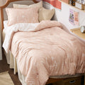Bedsure Twin/Twin XL Comforter Set - Dusty Rose Bed Set, 2 Pieces Cute Floral Bedding, 1 Soft Reversible Botanical Flowers Comfo