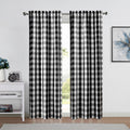Bapawfish Plaid Buffalo Black and White Curtain Panels 84 inch Length, Farmhouse Rustic Rod Pocket Window Treatment, for Bedroom