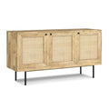 SIMPLIHOME Reeves 57 inch x 18 inch Rectangle Contemporary Modern Sideboard Buffet in Natural for The Dining Room and Kitchen