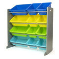 Humble Crew Toy Storage Organizer, Grey/Blue/Green/Yellow 34x11x31 inches,12x9x6 inches,16xx12x6 inches