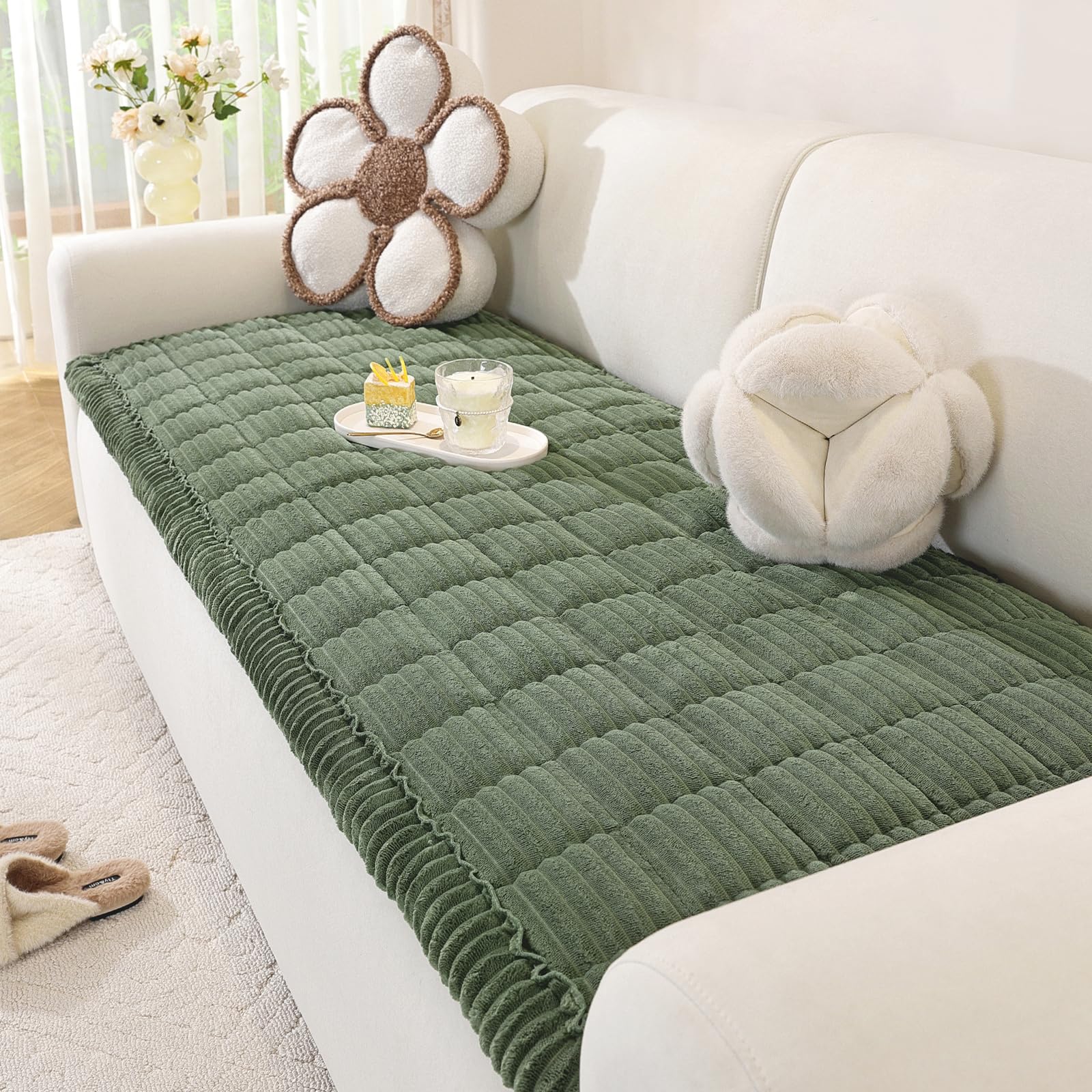 Couch Cover for Dogs Washable, Pet Couch Covers for Sofa, Soft Fuzzy Sectional Sofa Cover L Shape, Thick Couch Protector for Dog