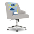 Serta Leighton Home Office Memory Foam, Height-Adjustable Desk Accent Chair with Chrome-Finished Stainless-Steel Base, Light Gra