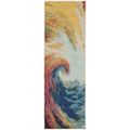 Nourison Celestial Multicolor Wave 22 x 76 Area Rug, Abstract, Spiral, Bed Room, Living Room, Dining Room, Kitchen, Easy Clean