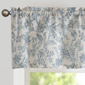 Lazzzy Kitchen Valance Curtain Linen Floral Farmhouse Valance for Living Room Bathroom Bedroom Country Valances Window Treatment