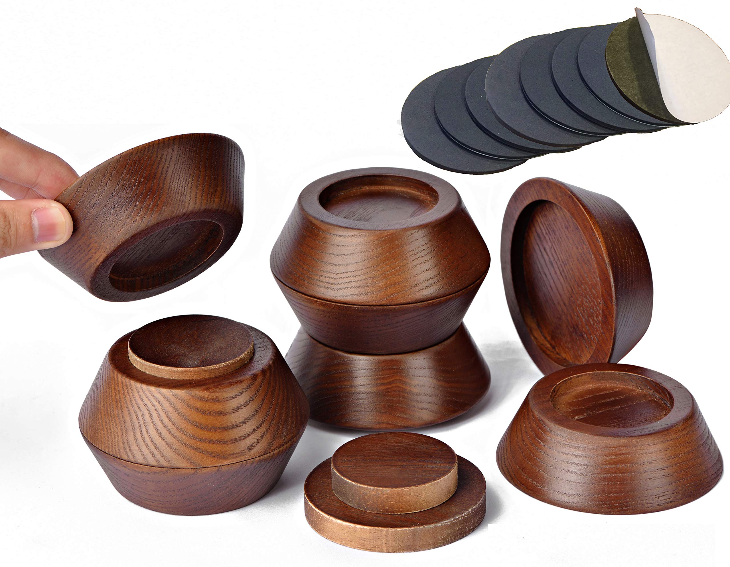 FASONLA Bed Risers, Furniture Risers (Set of 8-Height 1) Can be Adjusted to 2 3or 4, Lifts Furniture Risers, Solid Natural