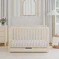 Carters by DaVinci Colby 4-in-1 Convertible Crib with Trundle Drawer in Washed Natural, Greenguard Gold Certified, Undercrib St