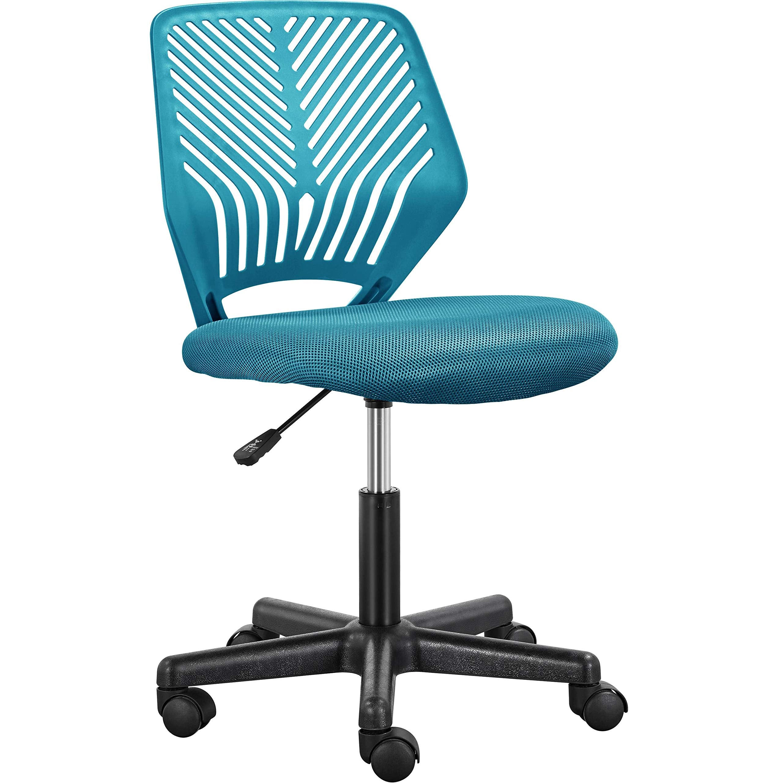 Topeakmart Armless Office Ergonomic Task Conference Chair No Arms Writing Desk Computer Chair with Lumbar Support Mid-Back 360 S