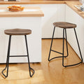 HeuGah Barstools Set of 2, 26 Wood Counter Height Bar Stools, Rustic Backless Bar Stools for Kitchen Island, Bar Chairs with Woo