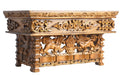 Tribe Azure Fair Trade Small Snow Lion Altar Table, Hand Carved Wooden Table with Majestic Garuda, 16 in x 9 in x 9 in