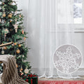 FMFUNCTEX White Sheer Snowflake Christmas Curtains 72 Inches Long for Living Room, Snow Drapes for Bedroom, Holiday Winter Windo