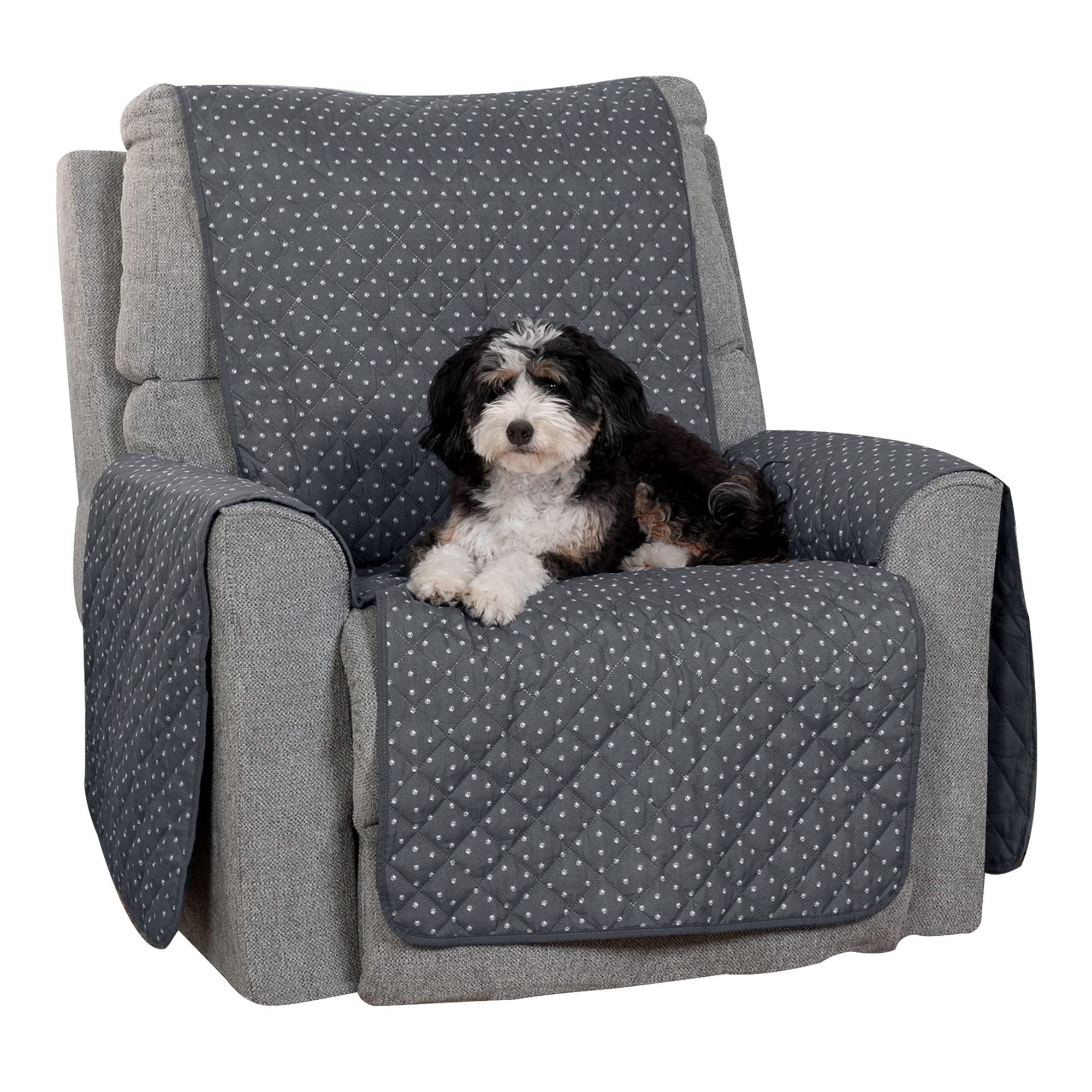 Furhaven Water-Resistant & Reversible Recliner Chair Cover Protector w/ Side Pockets for Dogs, Cats, & Children - Quilted Polka 