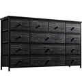 EnHomee Black Dresser, Dresser for Bedroom, Dresser with 13 Storage Drawer, Dressers & Chests of Drawers for 55 TV, Black Dresse