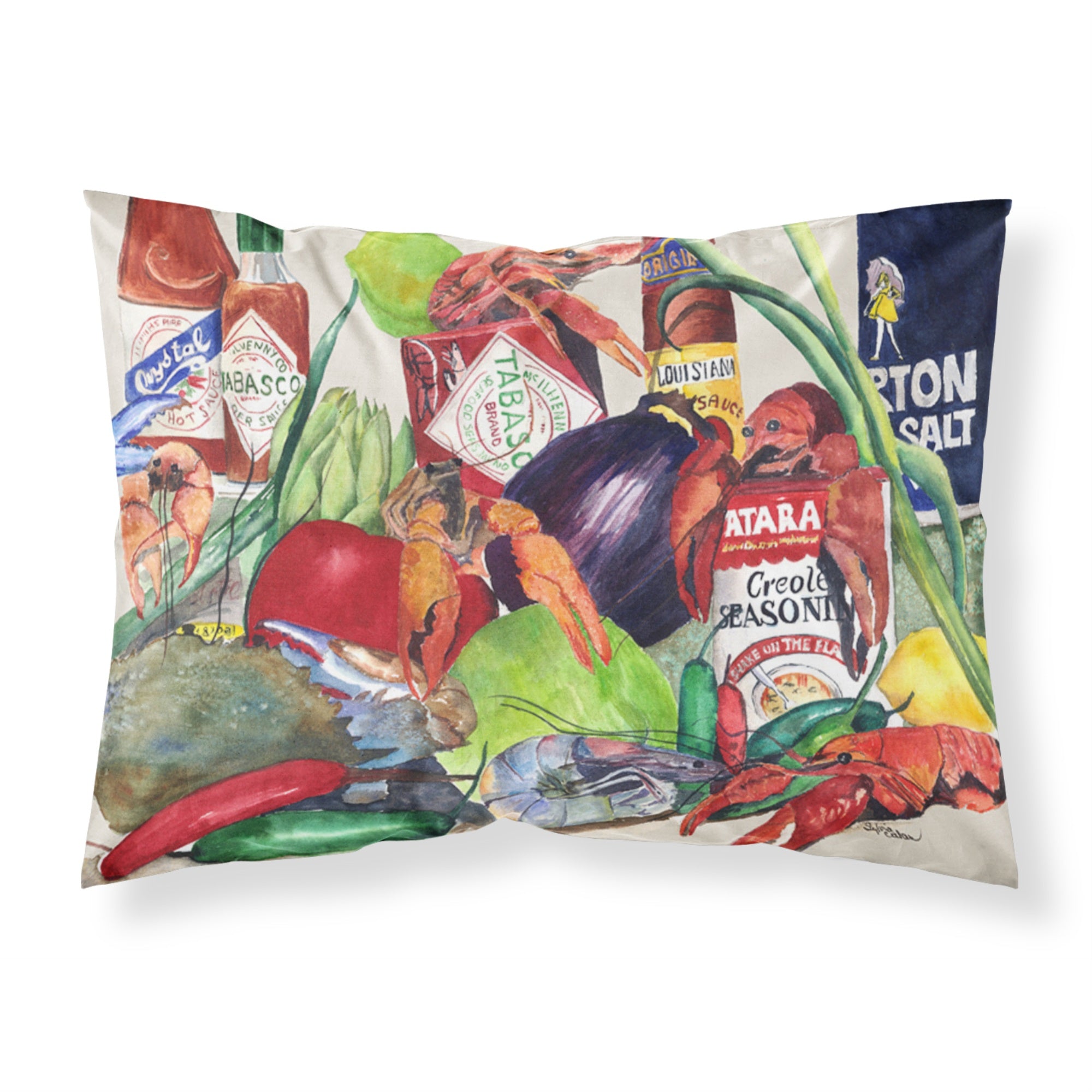 Carolines Treasures 8540PILLOWCASE Louisiana Spices Moisture Wicking Fabric Standard Pillowcase, Large, Multicolor