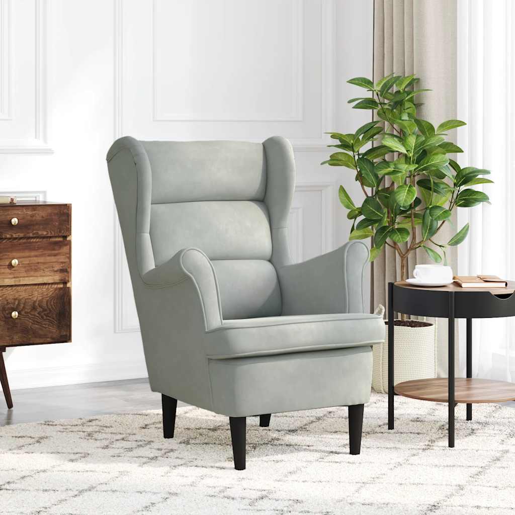 vidaXL Armchair Light Gray Velvet