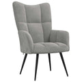 vidaXL Relaxing Chair Light Gray Velvet