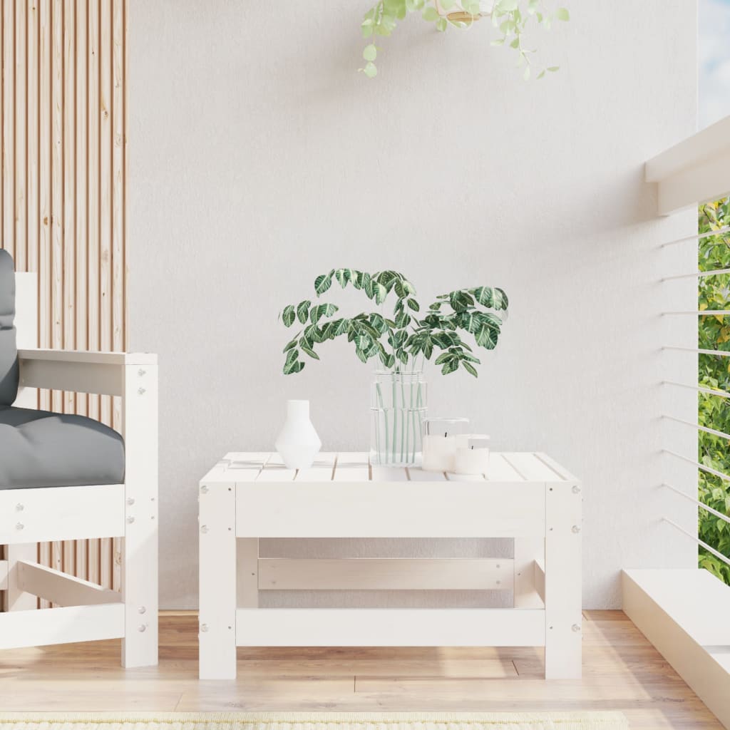 vidaXL Patio Footstool White Solid Wood Pine