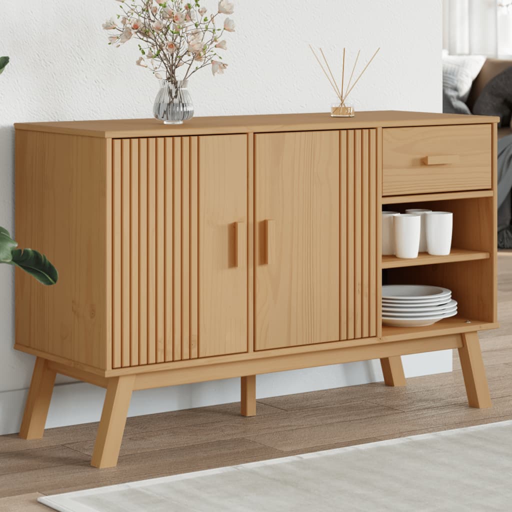 vidaXL Sideboard OLDEN Brown 44.9x16.9x28.9 Solid Wood Pine