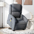 vidaXL Electric Stand up Massage Recliner Chair Dark Gray Velvet