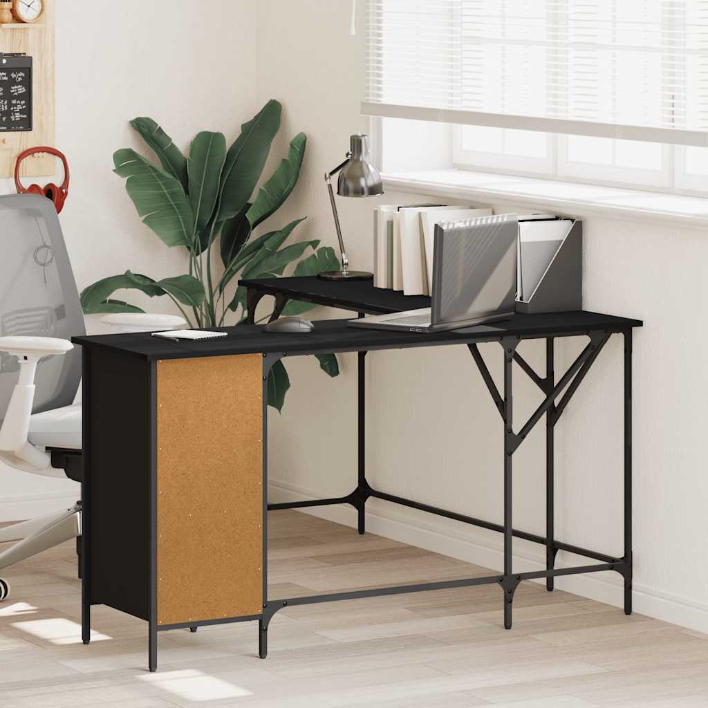 vidaXL Desk Black 55.5x55.5x29.5 Engineered Wood