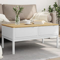 vidaXL Coffee Table FLORO White 39x21.9x17.7 Solid Pine Wood