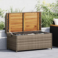vidaXL Storage Bench Gray 39.4x19.7x20.5 Poly Rattan and Acacia Wood