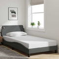 vidaXL Bed Frame with Headboard Dark Gray 39.4x79.9 Twin XL Fabric