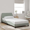 vidaXL Bed Frame with Headboard Light Gray 39.4x79.9 Twin XL Velvet