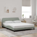 vidaXL Bed Frame with Headboard Light Gray 59.8x79.9 Queen Velvet