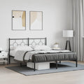 vidaXL Metal Bed Frame with Headboard Black 59.1x78.7