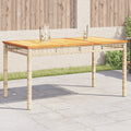 vidaXL Patio Table Beige 55.1x31.5x29.5 Poly Rattan Acacia Wood