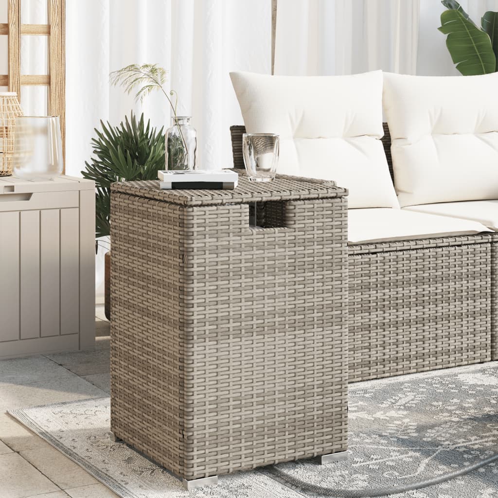 vidaXL Propane Tank Cover Table Gray 15.7x15.7x23.6 Poly Rattan