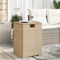 vidaXL Propane Tank Cover Table Beige 15.7x15.7x23.6 Poly Rattan