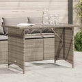 vidaXL Patio Table with Glass Top Gray 43.3x26.8x27.6 Poly Rattan