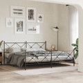 vidaXL Metal Bed Frame with Headboard and Footboard Black 76x79.9 King