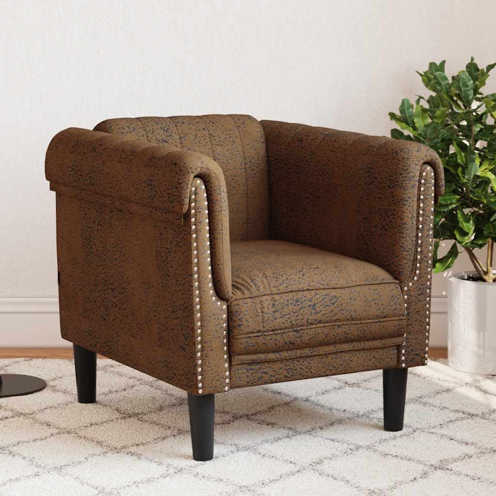 vidaXL Sofa Chair Brown Velvet