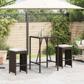 vidaXL Patio Bar Stools with Cushions 2 pcs Brown Poly Rattan