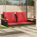 vidaXL Swing Bench with Cushions Brown 42.9x24.4x15.7 Poly Rattan