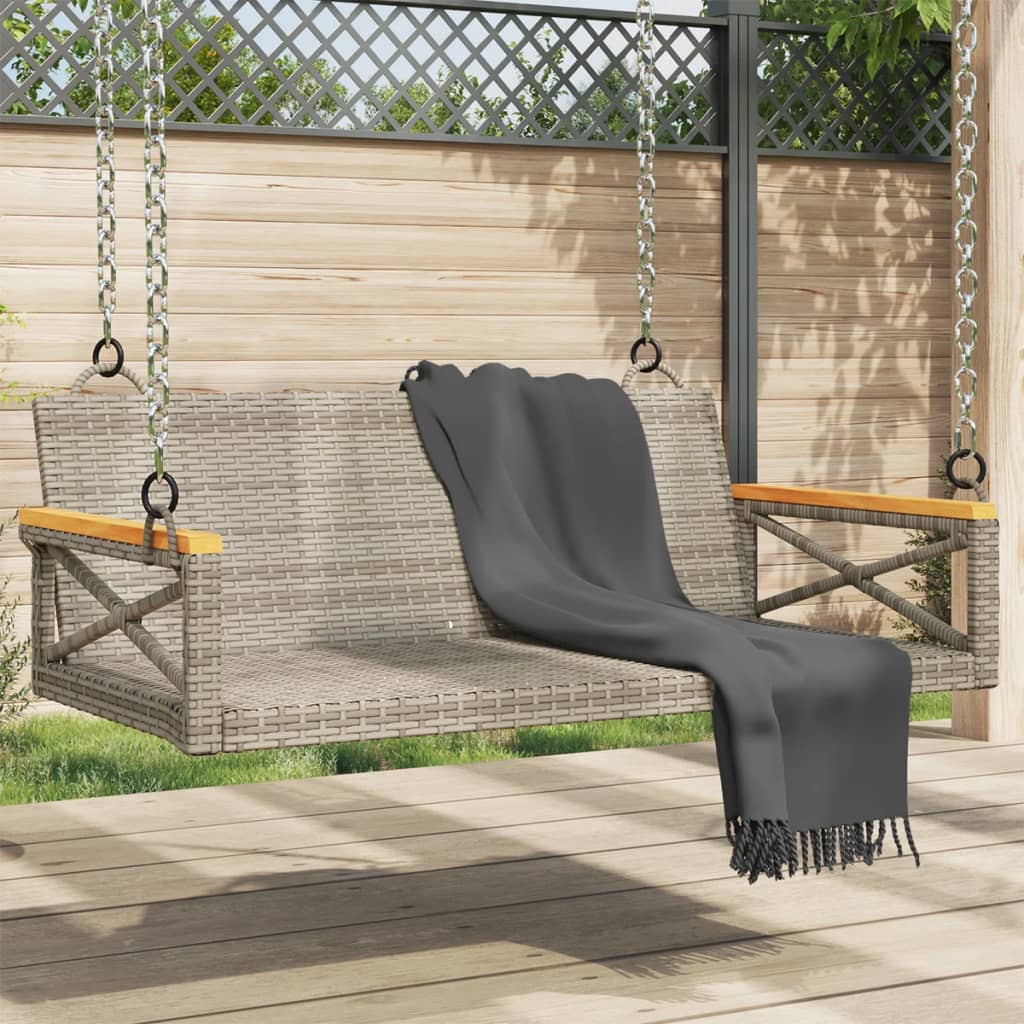 vidaXL Swing Bench Gray 42.9x24.4x15.7 Poly Rattan