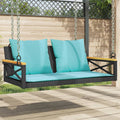 vidaXL Swing Bench with Cushions Black 42.9x24.4x15.7 Poly Rattan