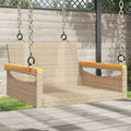 vidaXL Swing Bench Beige 24.8x24.4x15.7 Poly Rattan