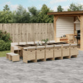 vidaXL 17 Piece Patio Dining Set with Cushions Beige Poly Rattan